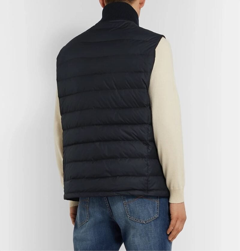 Men's Leather-Trimmed Quilted Shell Down Gilet - Image 2