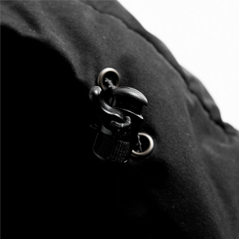 Men's Solid stand collar detachable mid-long hooded coat - Image 4