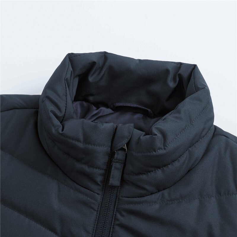 Men's Solid stand collar quilted coat - Image 4