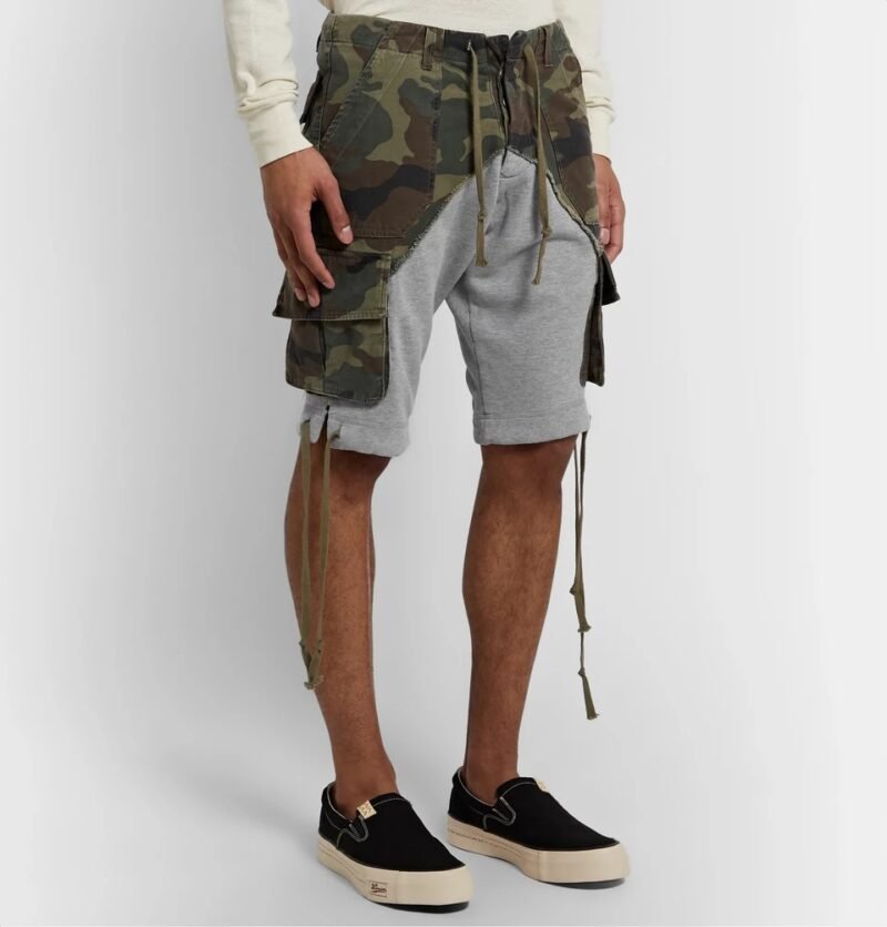 Men's Camouflage-Print Panelled Loopback Jersey Drawstring Shorts - Image 3