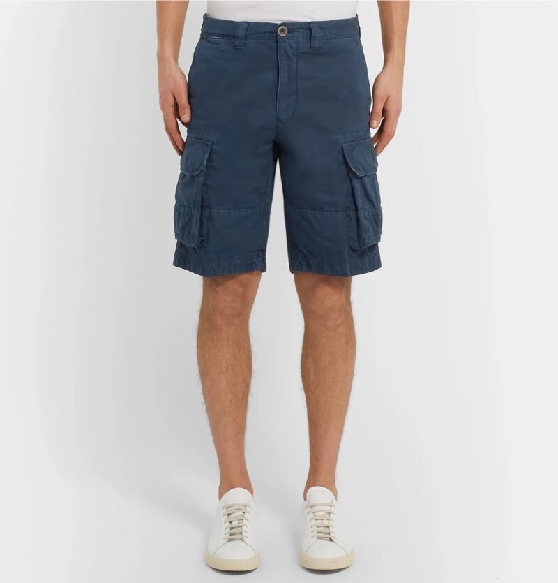 Men's Cotton and Linen-Blend Cargo Shorts - Image 3