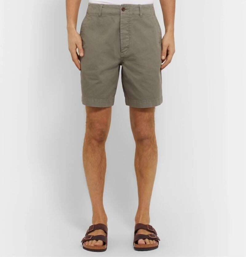 Men's Garment-Dyed Herringbone Cotton Shorts - Image 3