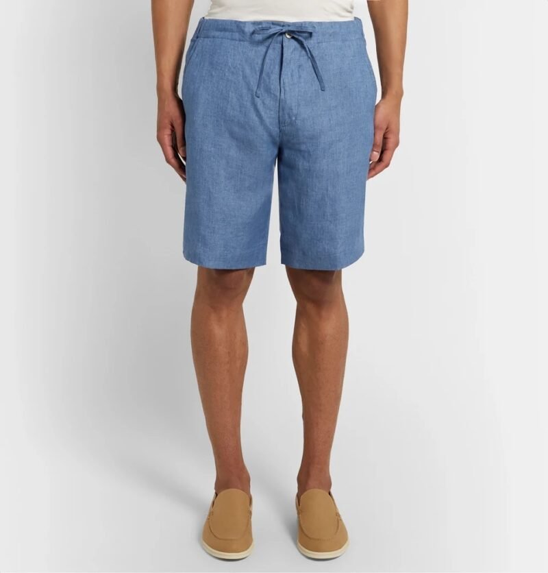 Men's Slim-Fit Linen Drawstring Shorts - Image 3