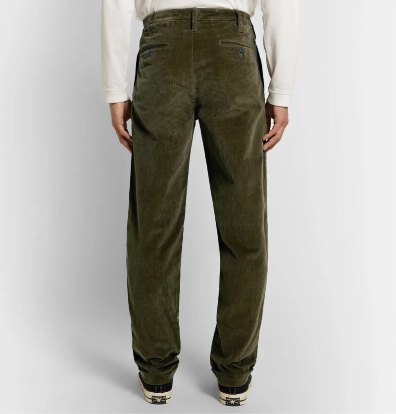 Men's Pleated Cotton-Corduroy Trousers - Image 4