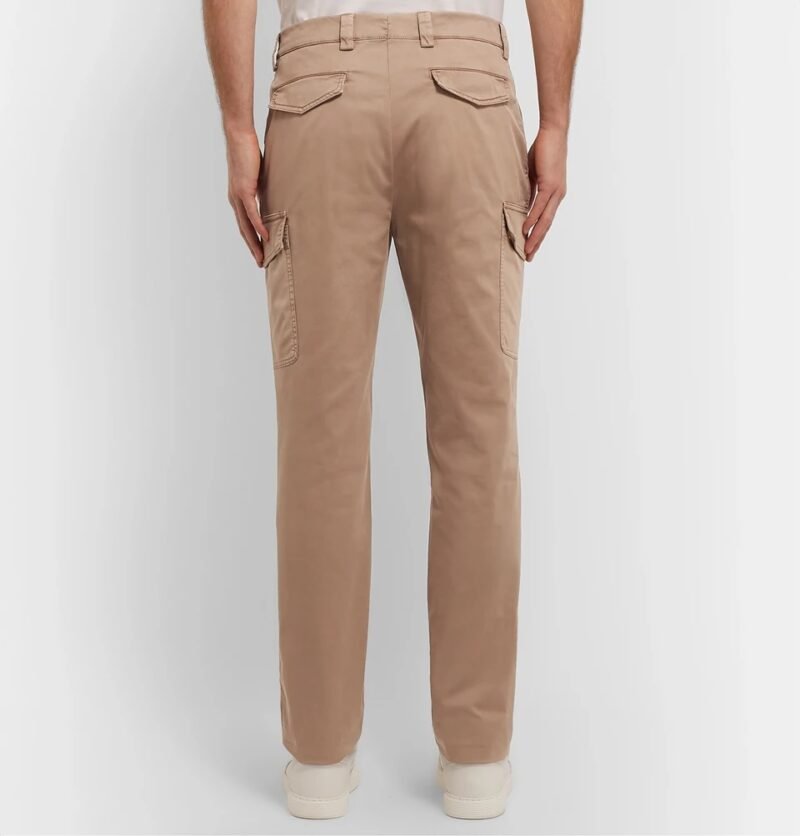 Men's Slim-Fit Stretch-Cotton Twill Cargo Trousers - Image 4