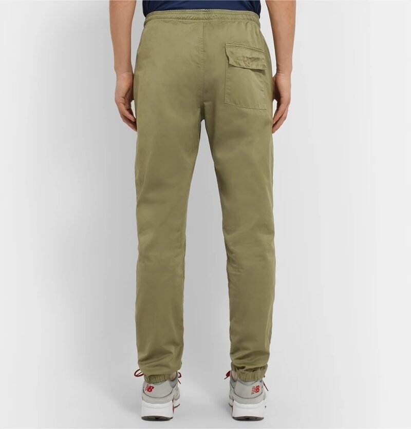 Men's Tapered Herringbone Cotton Drawstring Trousers - Image 4