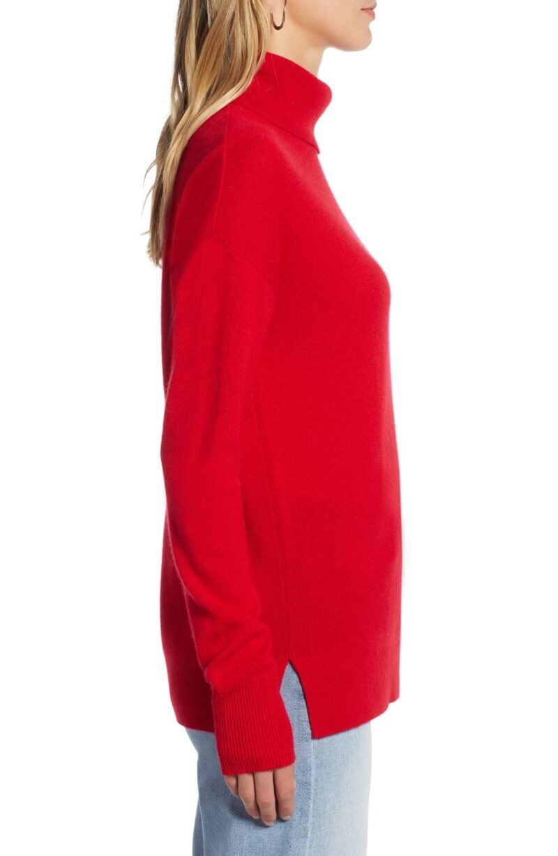 Women's Cashmere Turtleneck Sweater Red - Image 3