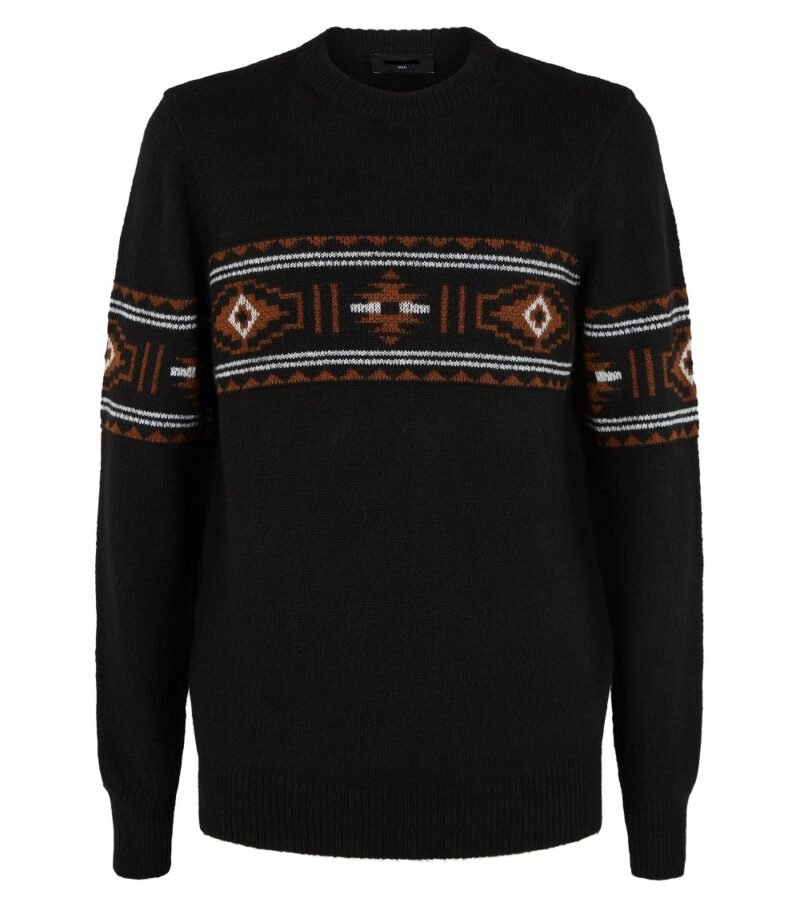 Men's Black Crew Neck Jumper