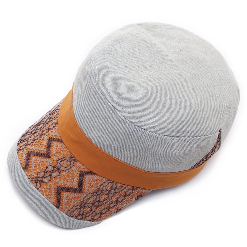 Men's Adjustable Denim Flat Cap - Image 4