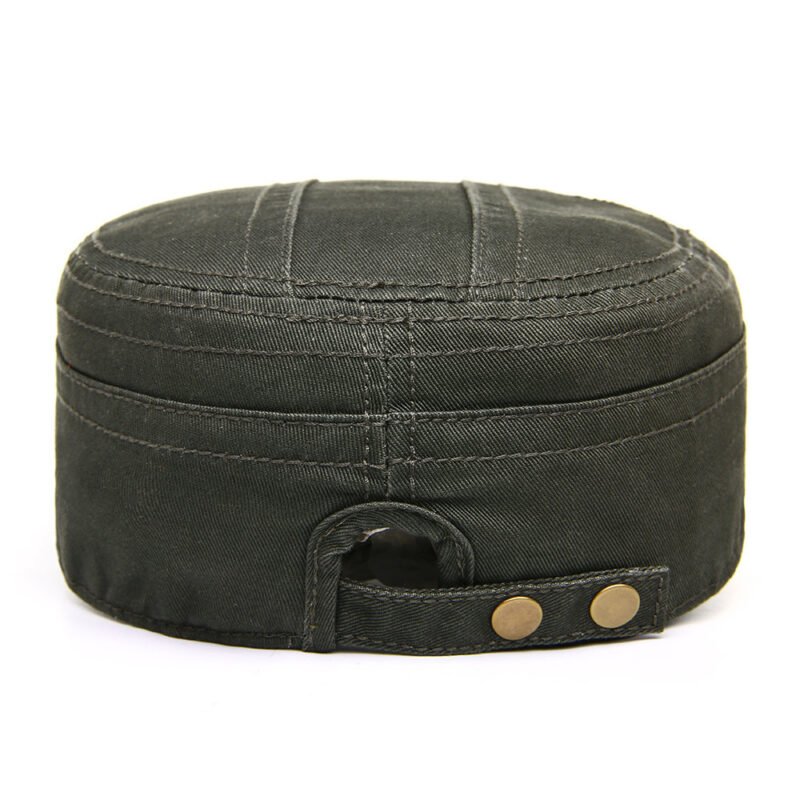 Men's Cotton Solid Color Flat Cap - Image 4