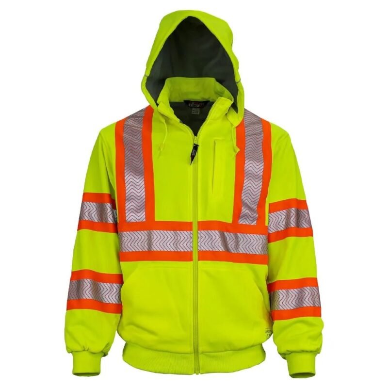 Hi Viz Lined Anti-Pill Polyester Hoodie - Image 6