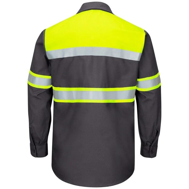 Hi Viz Rip stop Long Sleeve Work Shirt - Image 6