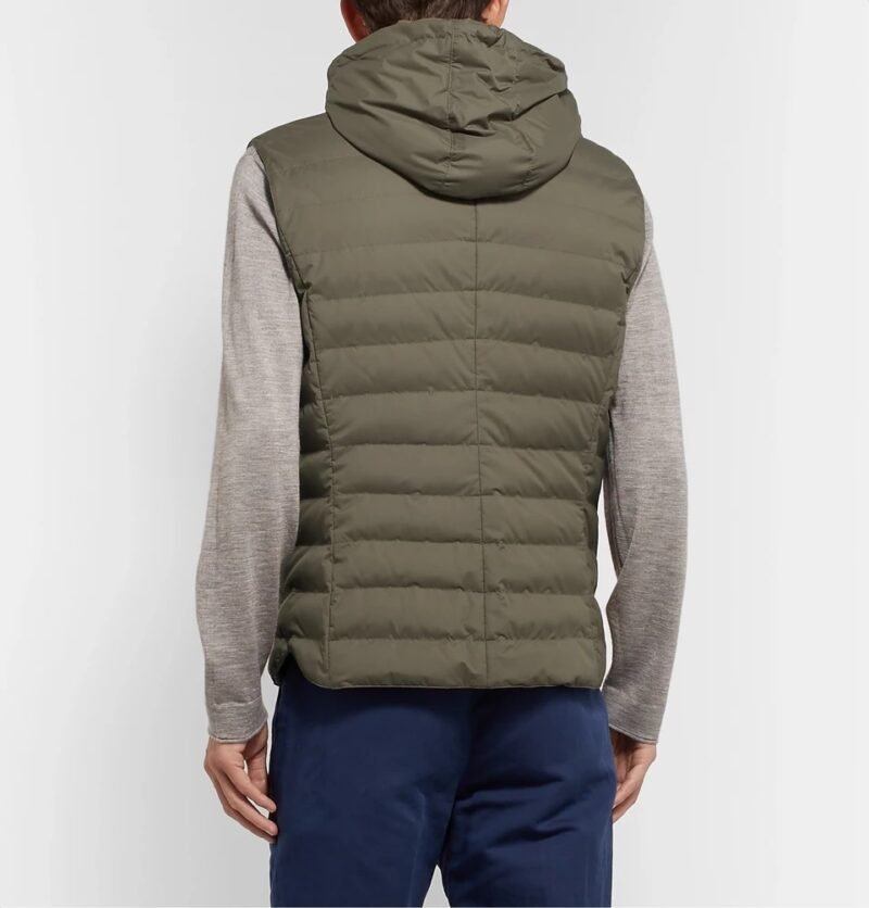 Men's Quilted Nylon Hooded Down Gilet - Image 2