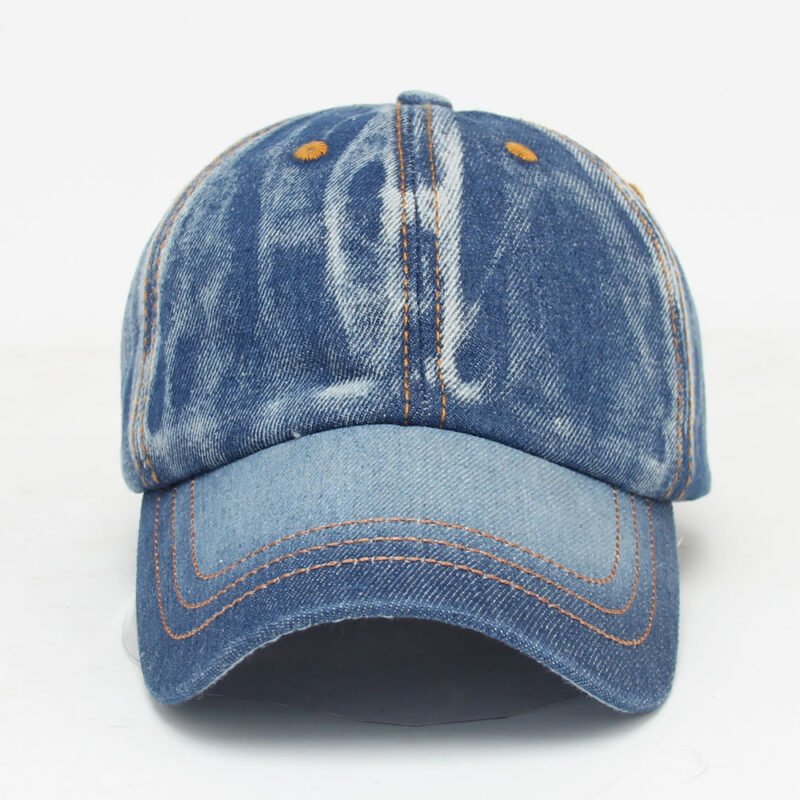 Men's Women's Solid Color Denim Baseball Cap - Image 5