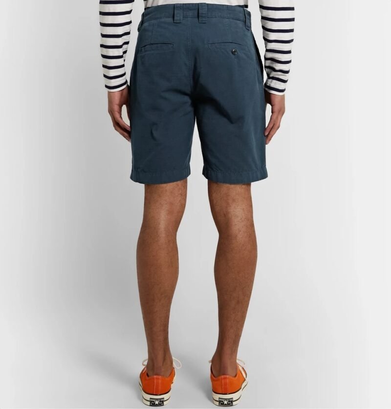 Men's Slim-Fit Garment-Dyed Pleated Cotton-Rip stop Shorts - Image 2