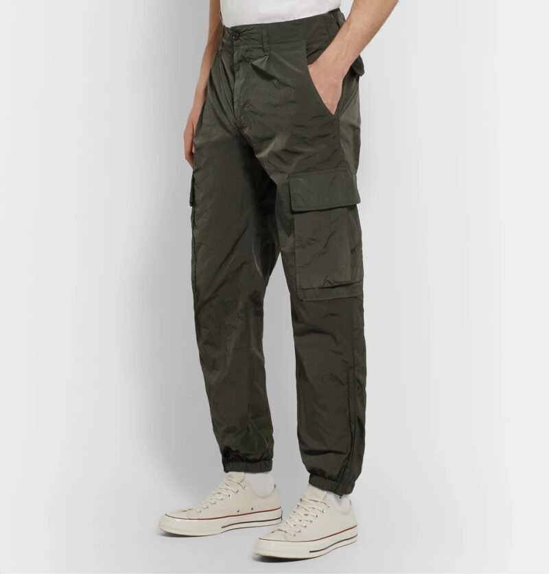 Men's Tapered Crinkled-Shell Cargo Trousers - Image 5