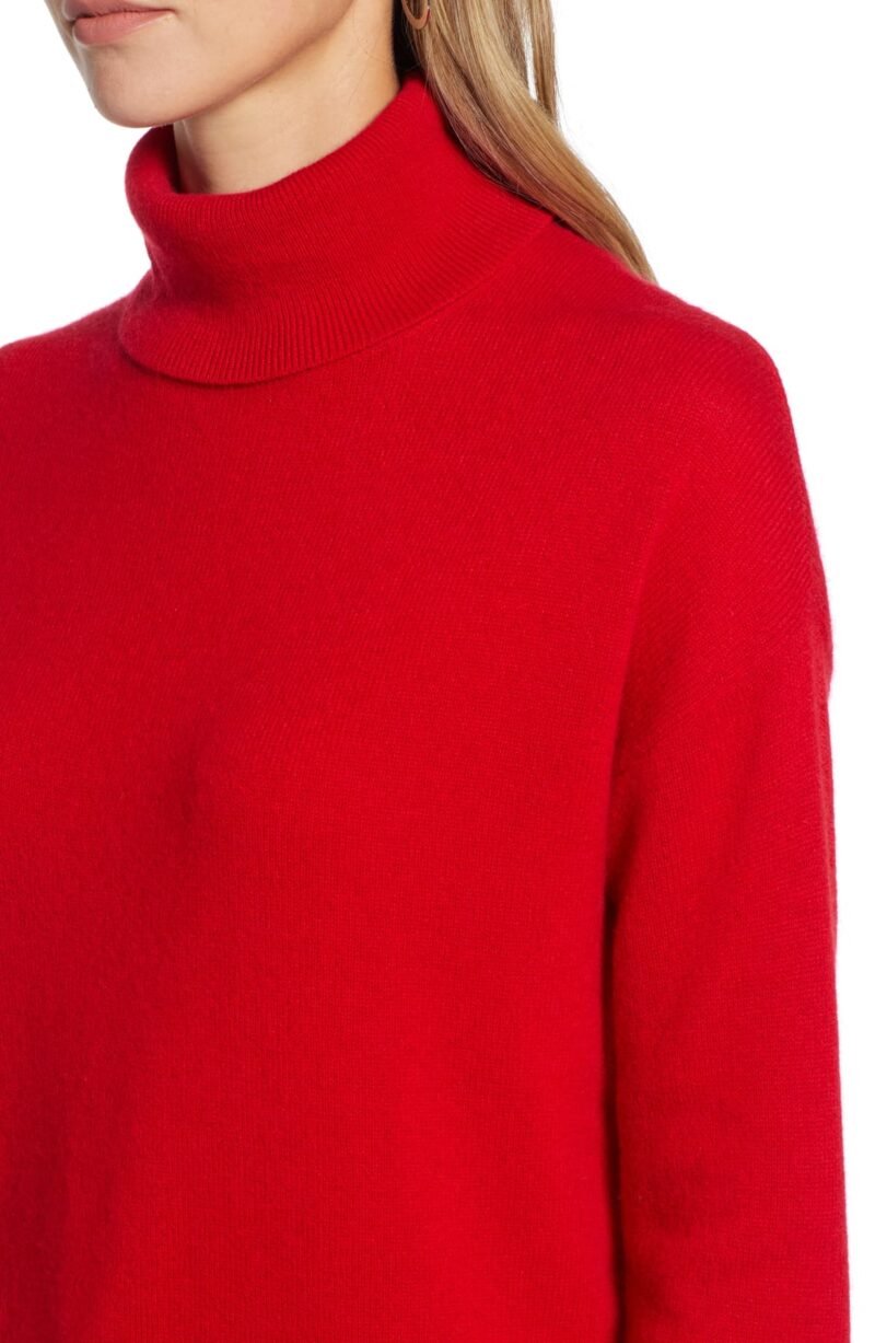 Women's Cashmere Turtleneck Sweater Red - Image 4