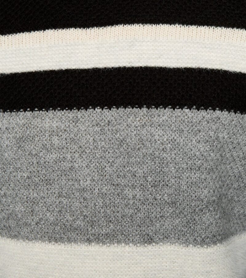 Men's Black Stripe Fluffy Knit Jumper - Image 4