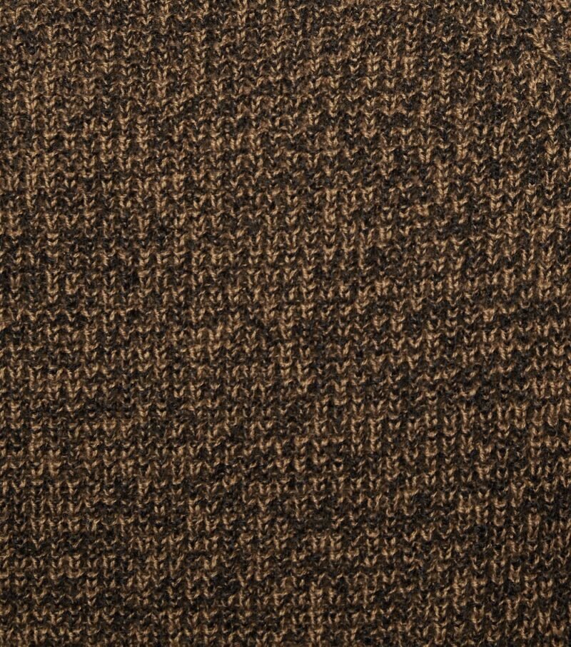 Men's Light Brown Tuck Stitch Crew Neck Jumper - Image 4