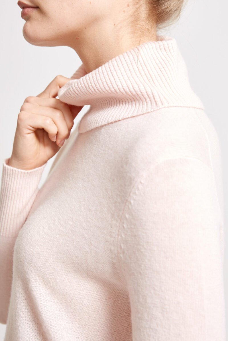 Women's Roll Neck Fancy Knit Sweater - Image 3