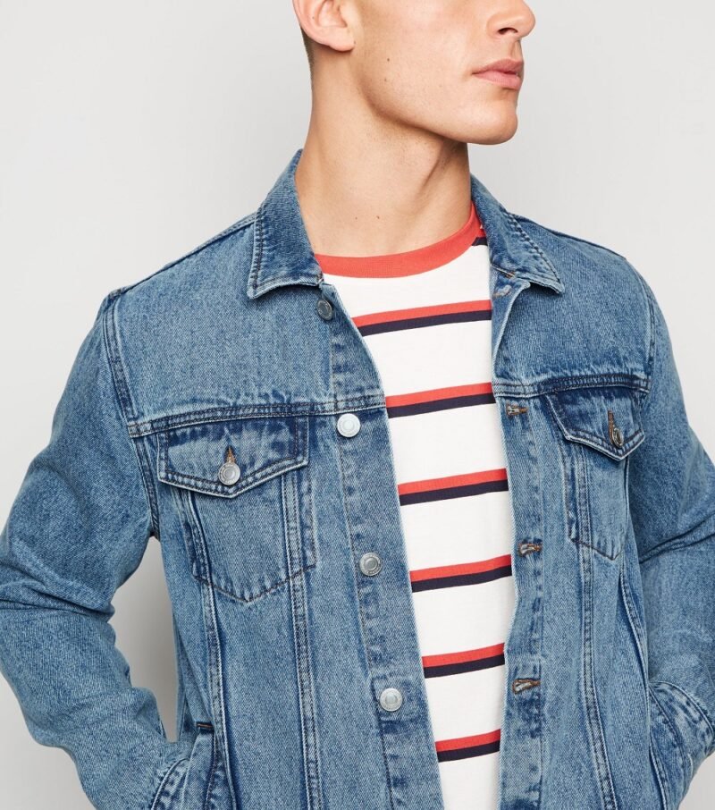 Men's Pale Blue Western Denim Jacket - Image 4