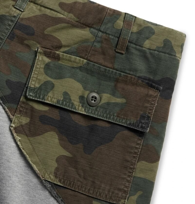 Men's Camouflage-Print Panelled Loopback Jersey Drawstring Shorts - Image 5