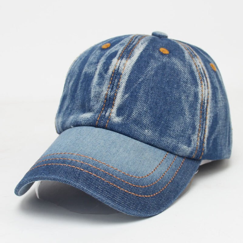 Men's Women's Solid Color Denim Baseball Cap - Image 6