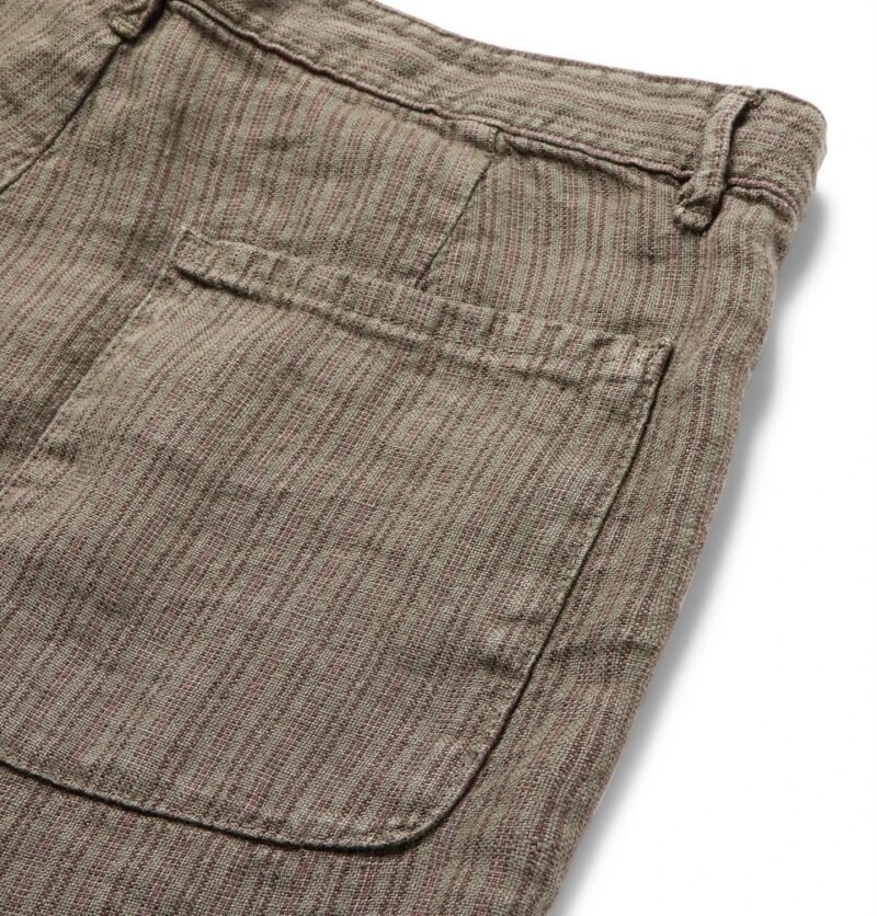 Men's Wide-Leg Striped Linen Shorts - Image 5