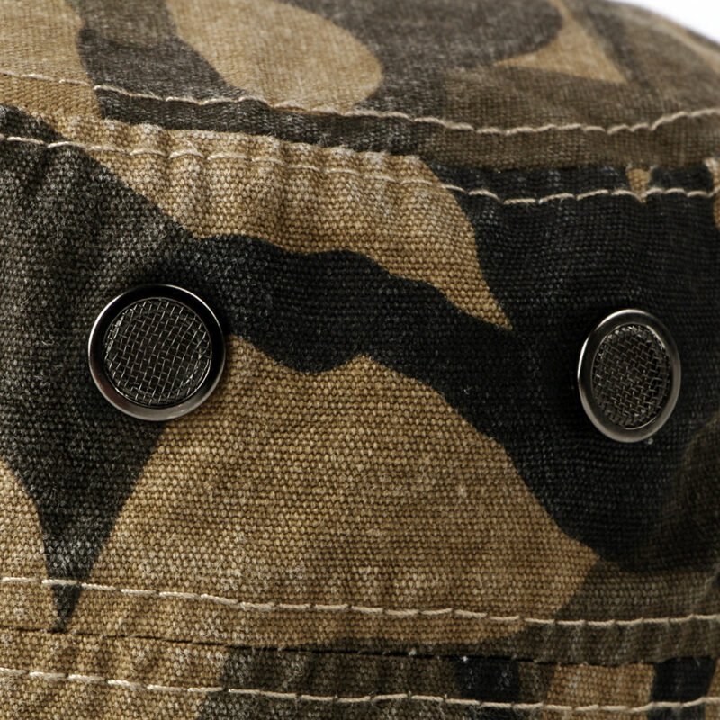 Camouflage Simple Washed Cotton Flat Top Caps - Image 3