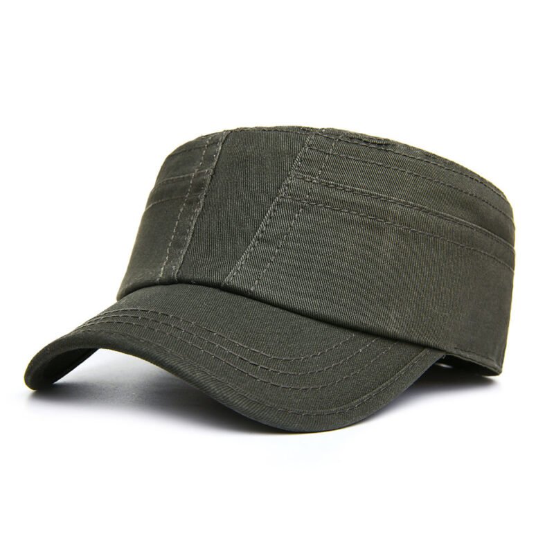 Men's Cotton Solid Color Flat Cap - Image 5