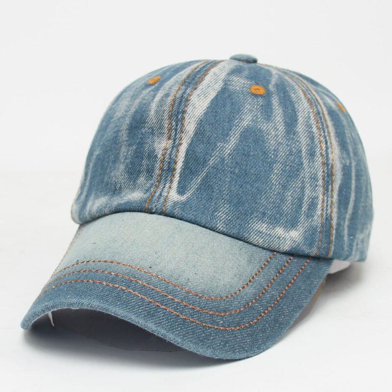 Men's Women's Solid Color Denim Baseball Cap - Image 7