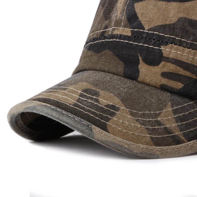 Camouflage Simple Washed Cotton Flat Top Caps - Image 5