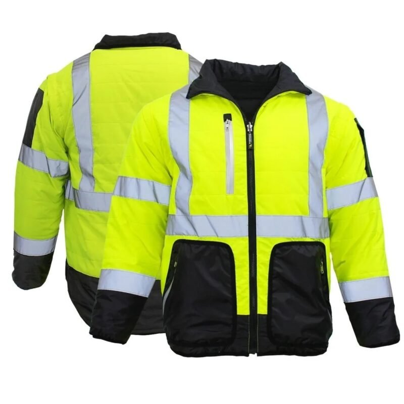 Hi Viz 4-in-1 Safety Puffer Jacket