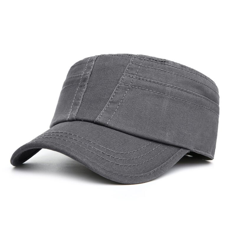 Men's Cotton Solid Color Flat Cap - Image 8