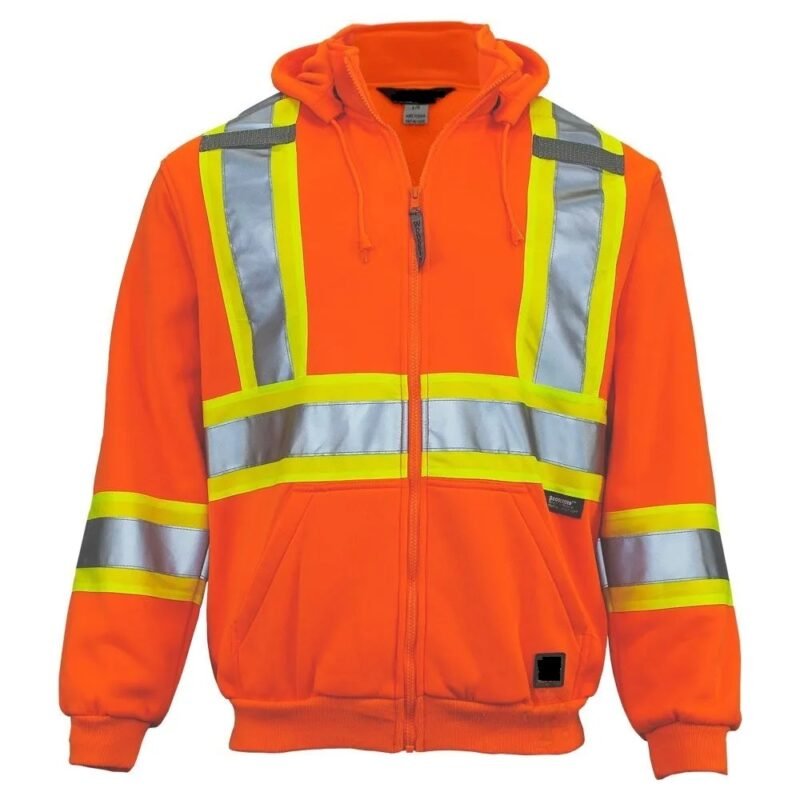 HI Viz Zip Front Fleece Hoodie - Image 6