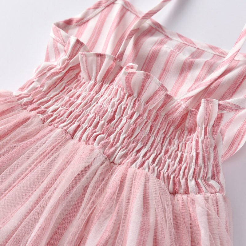 Girl's Striped Sleeveless Casual Dress - Image 4