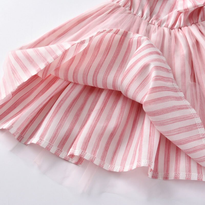 Girl's Striped Sleeveless Casual Dress - Image 7