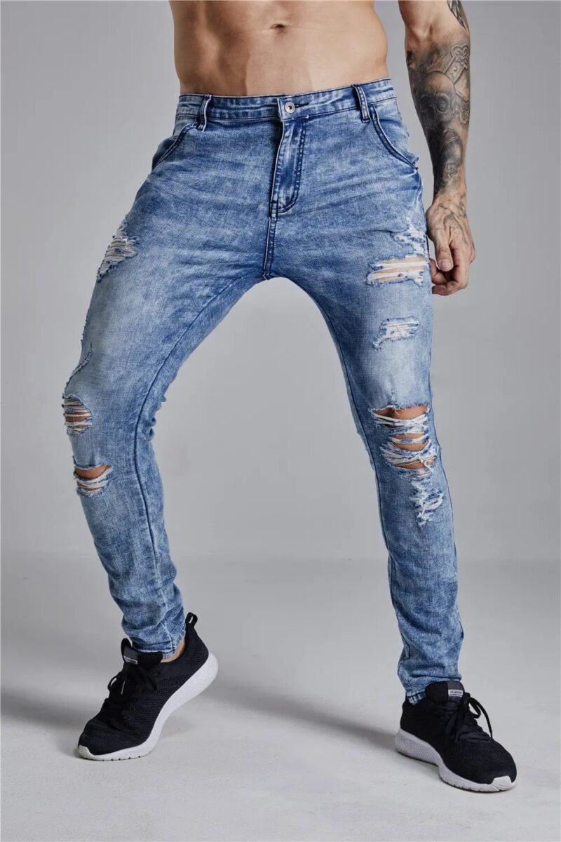 Men's Casual Ripped Zipper Stylish Hip-Pop Jeans