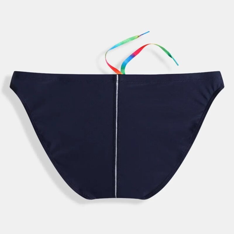 Men's Quick Dry Rainbow Color Drawstring Swim Briefs - Image 2