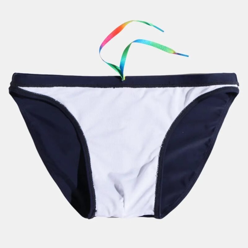 Men's Quick Dry Rainbow Color Drawstring Swim Briefs - Image 6