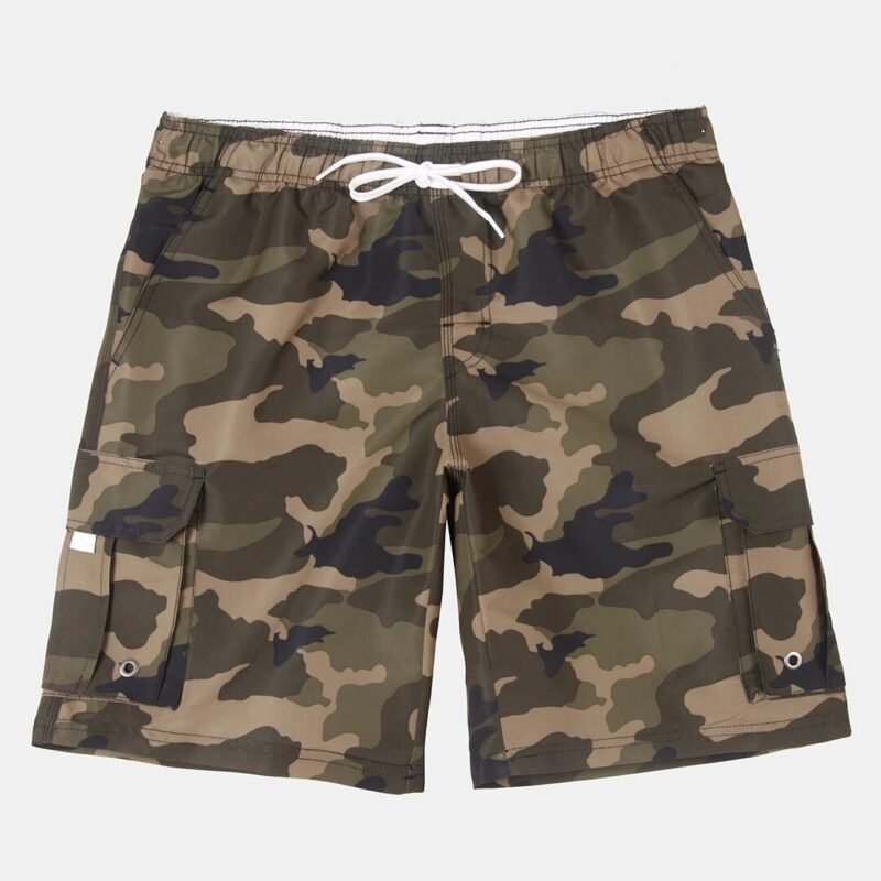 Men's Plus Size Camo Cargo Long Tactical Board Shorts - Image 7