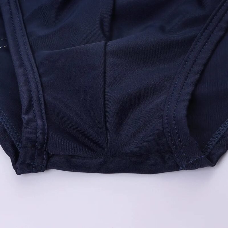 Men's Sexy Nylon Quickly Dry Patchwork Pocket Low Waist Swim Short Briefs - Image 6