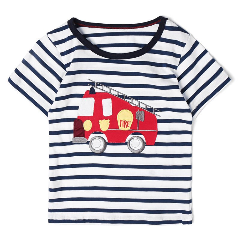 Boys Girls Striped Short Sleeve Cotton T-Shirt