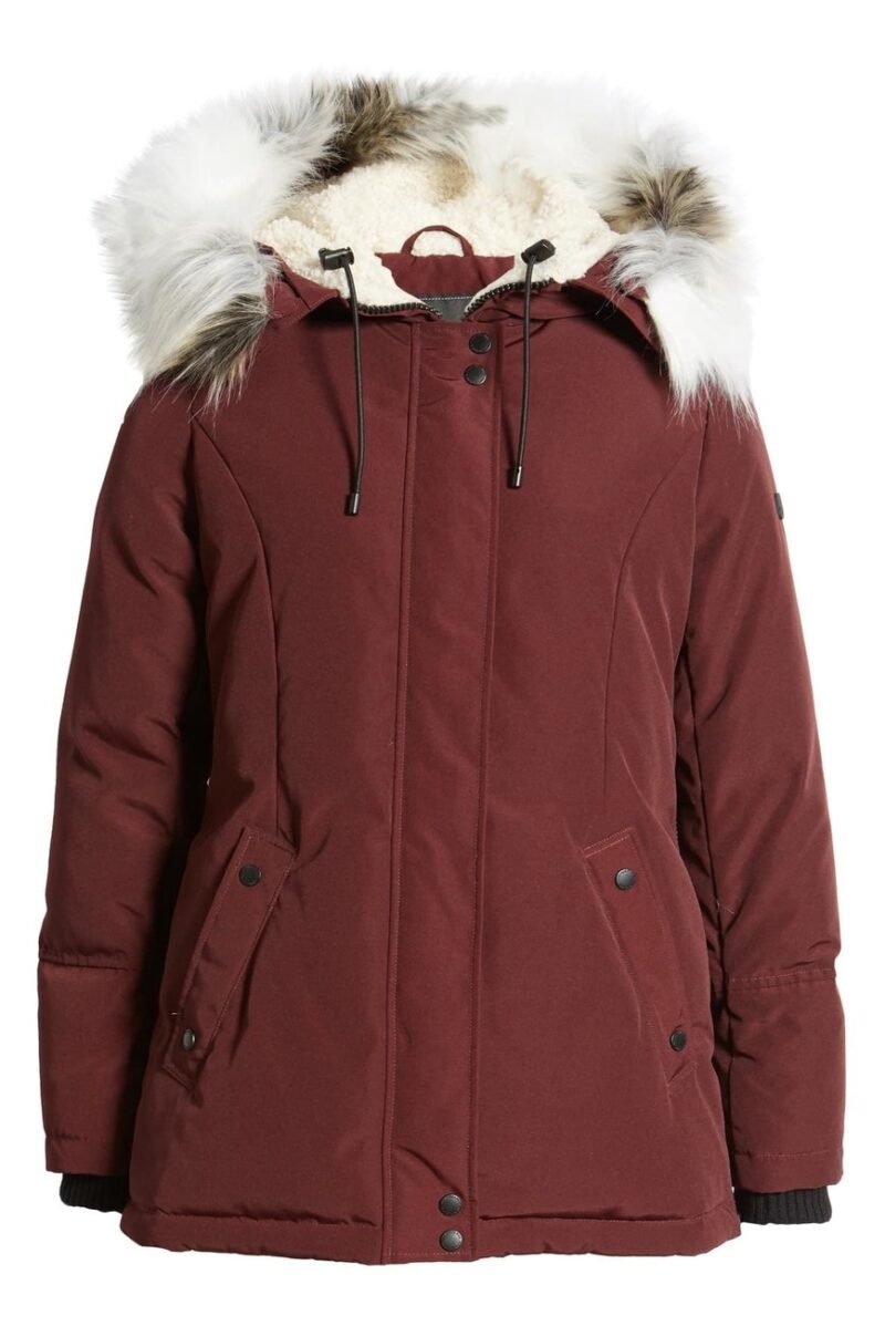 Women's Faux Fur Trim Short Parka