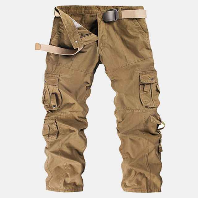 Men's Multi-pocket Solid Color Regular Fit Outdoor Cargo Pants - AA ...