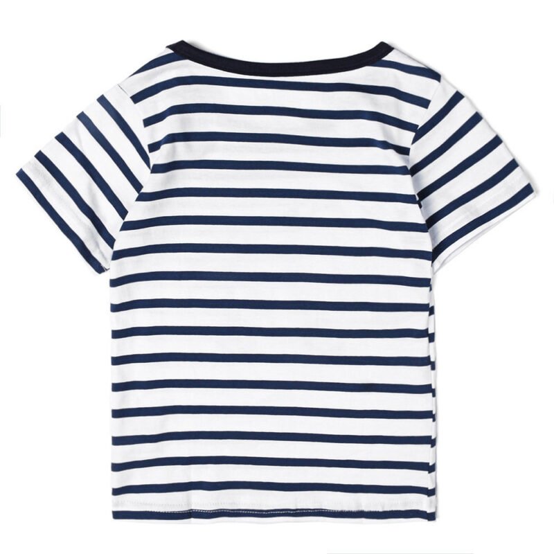 Boys Girls Striped Short Sleeve Cotton T-Shirt - Image 2