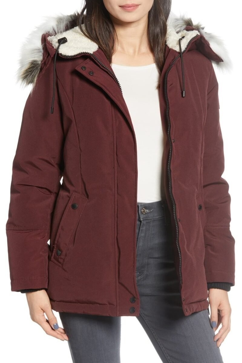 Women's Faux Fur Trim Short Parka - Image 2