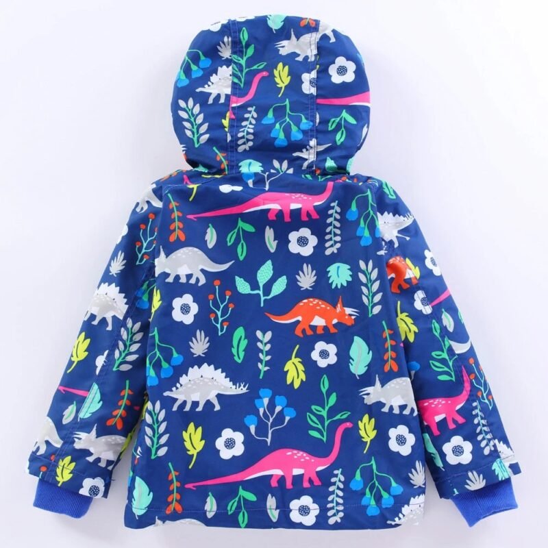 Kids Dinosaur Print Rain Coat+Pants Waterproof Hooded Jacket - Image 3