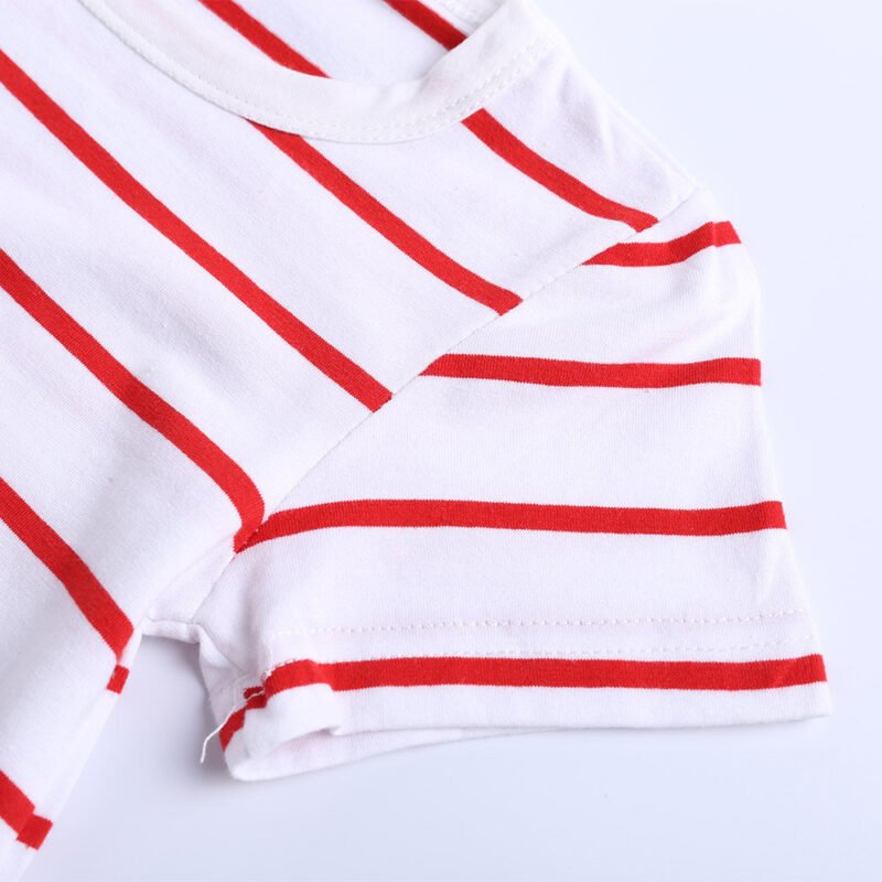 Toddler Boys Girls Kids Sriped Short Sleeve Soft Cotton T Shirts - Image 4