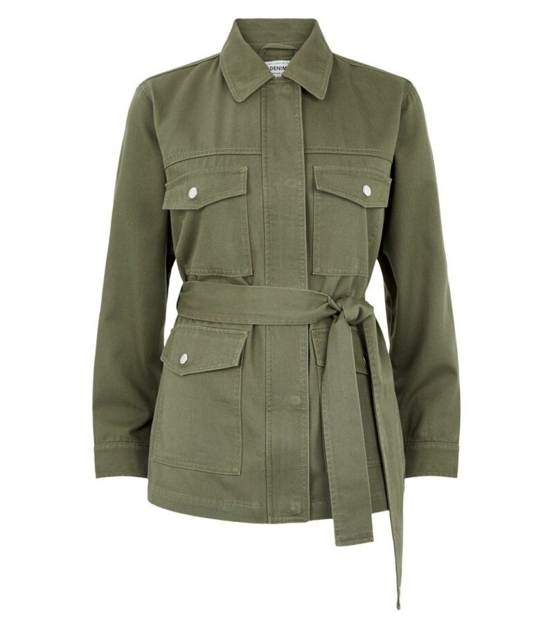 Women's Khaki Belted Lightweight Jacket